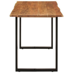 Berkfield Industrial Dining Table 140X70X76 Cm Solid Acacia Wood - thumbnail 4