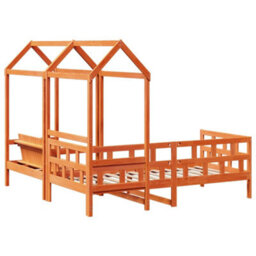 Berkfield Day Bed Set With Roof Without Mattress Wax Brown 90X200 Cm - thumbnail 9