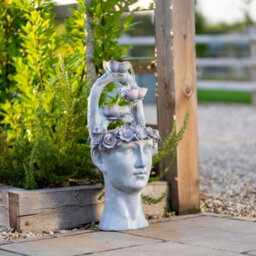Primrose Freyja Tiered Cascading Water Feature Fountain With Led Lights H80Cm - thumbnail 2