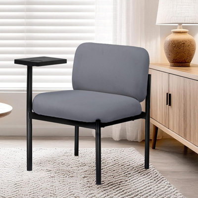 Comhoma Accent Chair Fabric Modern With 180 Degree Rotating Small Table Thick Soft Padded Seat Lounge Occasional Bedroom Chair - image 1