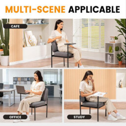 Comhoma Accent Chair Fabric Modern With 180 Degree Rotating Small Table Thick Soft Padded Seat Lounge Occasional Bedroom Chair - thumbnail 8