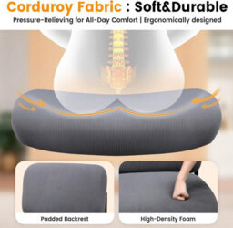 Comhoma Accent Chair Fabric Modern With 180 Degree Rotating Small Table Thick Soft Padded Seat Lounge Occasional Bedroom Chair - thumbnail 7