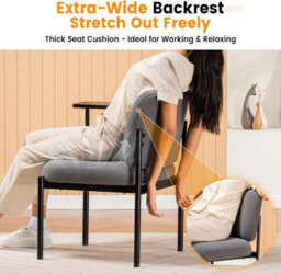 Comhoma Accent Chair Fabric Modern With 180 Degree Rotating Small Table Thick Soft Padded Seat Lounge Occasional Bedroom Chair - thumbnail 4