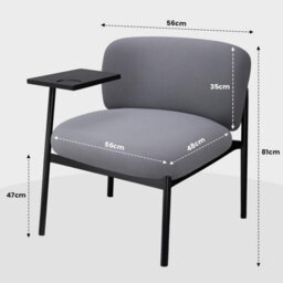 Comhoma Accent Chair Fabric Modern With 180 Degree Rotating Small Table Thick Soft Padded Seat Lounge Occasional Bedroom Chair - thumbnail 2