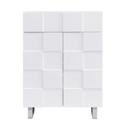 Furniture in Fashion Aspen High Gloss Shoe Cabinet With 2 Doors 1 Drawer In White - thumbnail 5