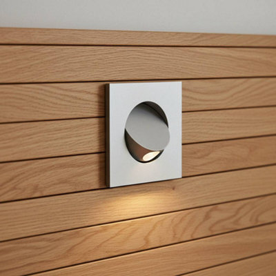 Ultra Beam Lighting Ultrabeam 3 Watt Led Square Silver Recessed Wall Or Headboard Reading Lamp - image 1