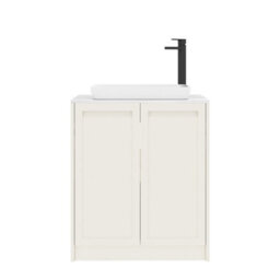 Royal Bathrooms Royal Bathroom Elmore 700mm Classic White Freestanding Countertop Bathroom Vanity Unit 2 Door With Qubix Basin - thumbnail 7
