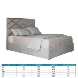George Upholstered Soft Velvet Metal Designer Bed Frame - thumbnail 5