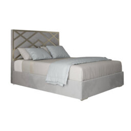 George Upholstered Soft Velvet Metal Designer Bed Frame - thumbnail 1