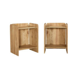 Sweeek - Set Of 2 Exotic Acacia Wood Bedside Tables With 2 Levels Natural 40X30X50 Cm - Tara - thumbnail 2
