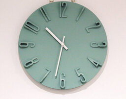 Designo Green Wall Clock 30 Cm - Silent Non Ticking 3D Raised Numbers Minimalist Art Deco Gift - thumbnail 6