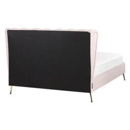 Beliani Bed Velvet Miribel 140 X 200 Cm (Eu Double) Pastel Pink - thumbnail 5