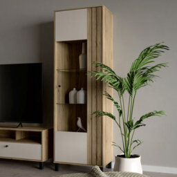 Furniture To Go Grafton Glass Door Display Cabinet In Cream And Oak - thumbnail 6
