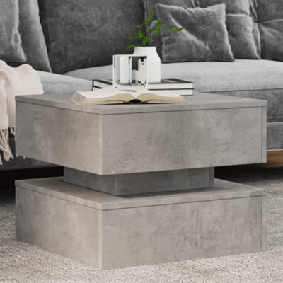 Vidaxl Coffee Table With Led Lights Concrete Grey 50X50X40 Cm - image 1