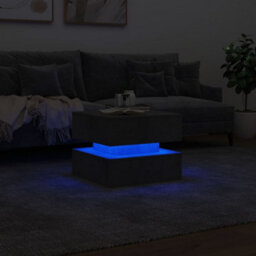 Vidaxl Coffee Table With Led Lights Concrete Grey 50X50X40 Cm - thumbnail 5