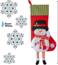 Long Leg Snowman Design Christmas Stockings 54Cm - thumbnail 6