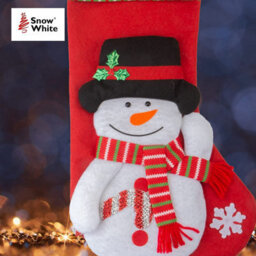 Long Leg Snowman Design Christmas Stockings 54Cm - thumbnail 7