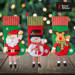 Long Leg Snowman Design Christmas Stockings 54Cm - thumbnail 3
