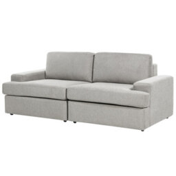 Beliani Living Room Set 4 Seater Alla Fabric Light Grey - thumbnail 5