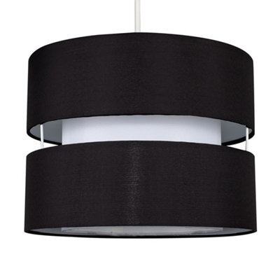 Valuelights Sophia Small Black 2 Tier Ceiling Light Shade And Bulb (D)26Cm - image 1