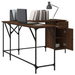 Berkfield Desk Brown Oak 141X141X75 Cm Engineered Wood - thumbnail 3