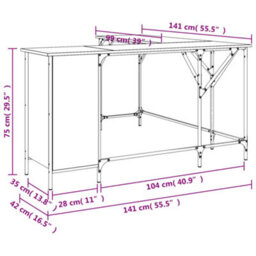 Berkfield Desk Brown Oak 141X141X75 Cm Engineered Wood - thumbnail 9