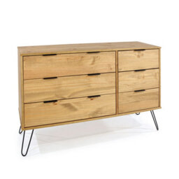 Core Products Augusta Pine 3+3 Drawer Wide Chest Of Drawers H73.6Cm X W119.3Cm X D39.5Cm - thumbnail 3