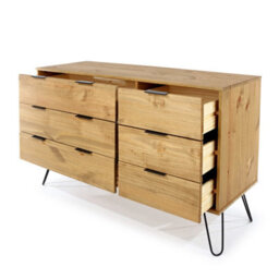 Core Products Augusta Pine 3+3 Drawer Wide Chest Of Drawers H73.6Cm X W119.3Cm X D39.5Cm - thumbnail 4