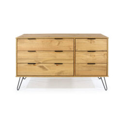 Core Products Augusta Pine 3+3 Drawer Wide Chest Of Drawers H73.6Cm X W119.3Cm X D39.5Cm - thumbnail 2