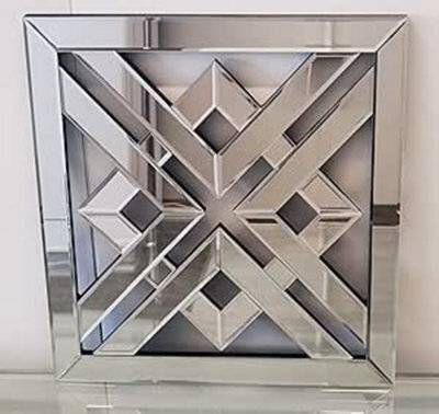 Biznest 40Cm Decorative Geo Mirror Geometric Style Modern Fashion Art Decor Decorative Mirror For Living Room Bedroom Bathroom (1)