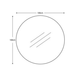Xample Gallery Hayle 100Cm Round Mirror Champagne Metal Frame, Wall Mount Included, Stylish Home Décor, Mdf & Glass Construction - thumbnail 2