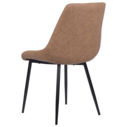 Beliani Faux Leather Dining Chairs Set Of 2 Brown Quilted With Iron Legs - thumbnail 6