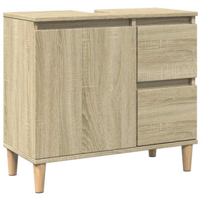 Berkfield Durable Bathroom Cabinet Sonoma Oak 65X33X60 Cm Engineered Wood