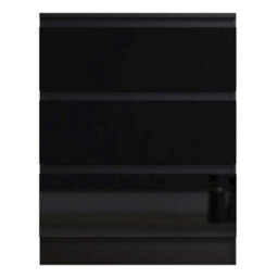 Fwstyle High Gloss Black Chest Of 3 Drawers Scratch Resistant Anti Bowing Bedroom Furniture - thumbnail 8