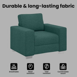 Vidaxl Sofa With Cushion Dark Green 100 X 77 X 82 Cm Fabric - thumbnail 7