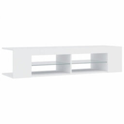 Berkfield Tv Cabinet With Led Lights White 135X39X30 Cm - thumbnail 7
