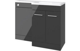 Aquarius Urbano Premium Right Hand 1000mm Vanity Unit  Suite (With Back To Wall Toilet) - Anthracite Gloss - thumbnail 2