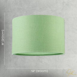 Happy Homewares Designer Frosted Lime Green Textured Linen Fabric Circular Lamp Shade - thumbnail 7