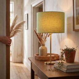 Happy Homewares Designer Frosted Lime Green Textured Linen Fabric Circular Lamp Shade - thumbnail 6