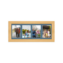 AK Frames 50X20Cm Light Oak Classic Multi Photo Frame With Pompadour Mount - Holds 4 Apertures (4X) 6X4 Photos