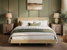 Noomi Demi Wooden Bed Frame With Headboard Storage, Kingsize, Oak - thumbnail 2