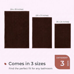 Moonlight Bedding Plush Chenille Bathroom Floor Mat Non-Slip Quick-Dry Absorbent Bathroom & Doorway Shower Rug Brown 40X60 Cm - thumbnail 6