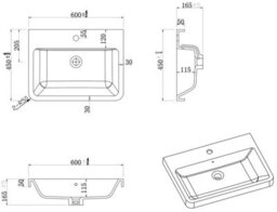 Affine 600mm Bathroom Vanity Unit Wall Hung Storage Furniture Basin Sink Soft Close Oak - thumbnail 6