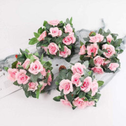 Artificial Rose Garlands, Tendrils, 4 Pieces (70 Cm) In Artificial Silk, Flower Garlands For Home, Office, (Pink) - thumbnail 2