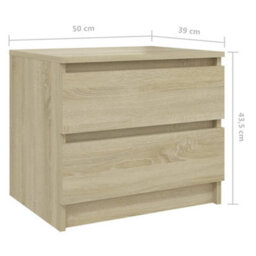 Berkfield Bed Cabinets 2 Pcs Sonoma Oak 50X39X43.5 Cm Engineered Wood - thumbnail 7