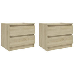 Berkfield Bed Cabinets 2 Pcs Sonoma Oak 50X39X43.5 Cm Engineered Wood - thumbnail 2