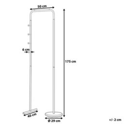 Beliani Black Metal Clothes Rail 175 X 50 Cm Freestanding Rack With 4 Hooks - thumbnail 4