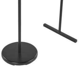 Beliani Black Metal Clothes Rail 175 X 50 Cm Freestanding Rack With 4 Hooks - thumbnail 6