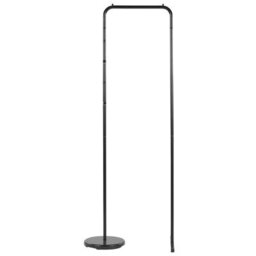 Beliani Black Metal Clothes Rail 175 X 50 Cm Freestanding Rack With 4 Hooks - thumbnail 3