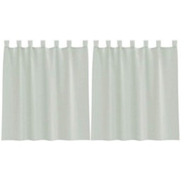 Berkfield Voile Curtains With Loops 2 Pcs Light Grey 140X140 Cm - thumbnail 2
